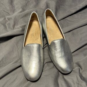 Vionic Metallic Silver Loafers